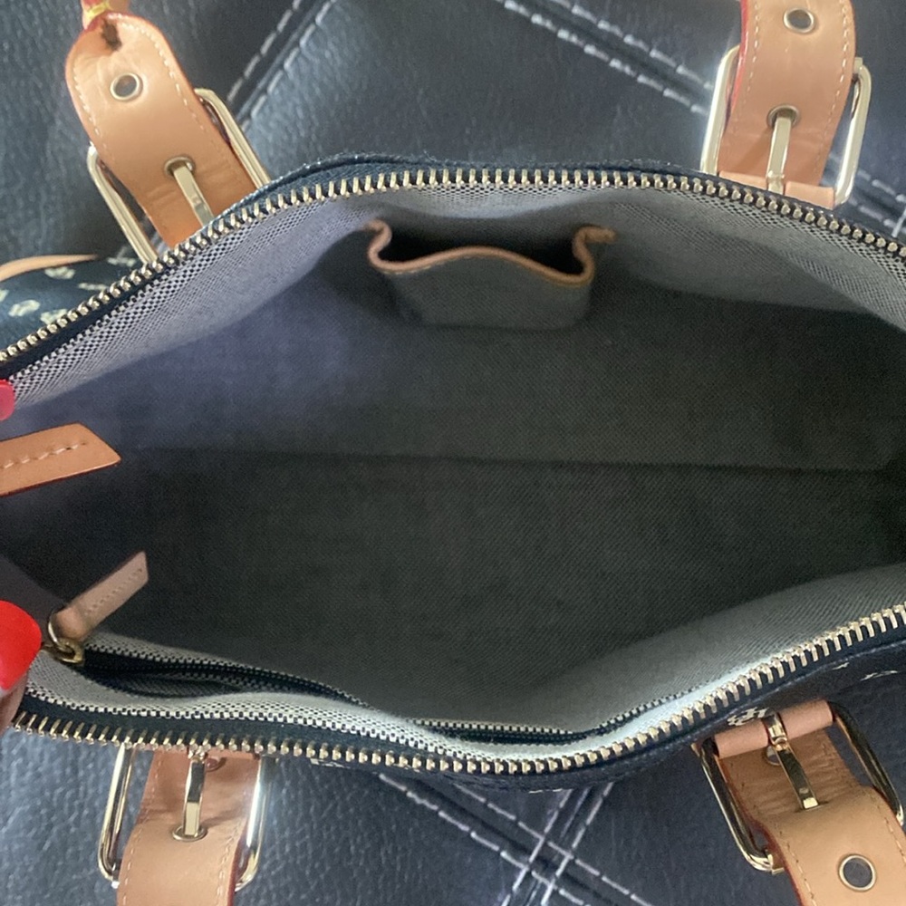 Dooney & Bourke Black and Tan Tote Bag - Picture 3 of 4